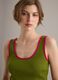 Camiseta de tirantes verde de algod&oacute;n puro acanalado_0