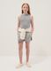 Grey pure cotton shorts with elasticated waistband_0