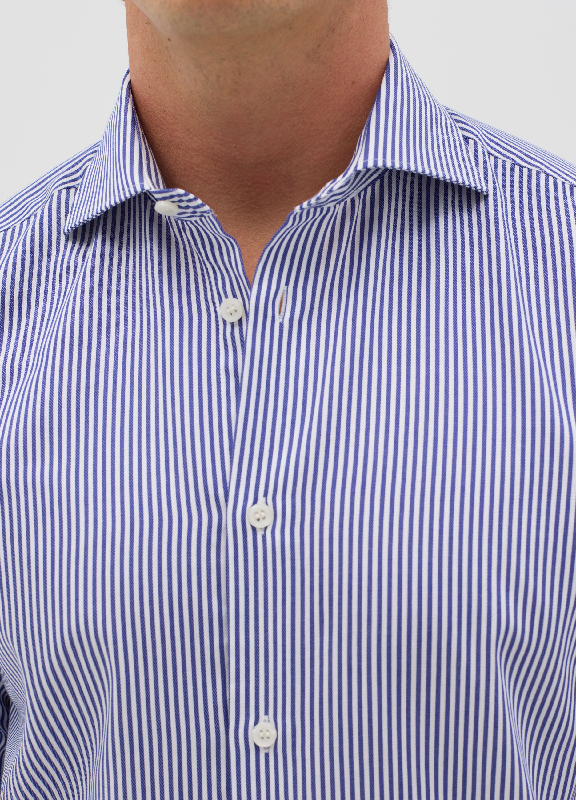 Slim-fit striped easy-iron shirt
