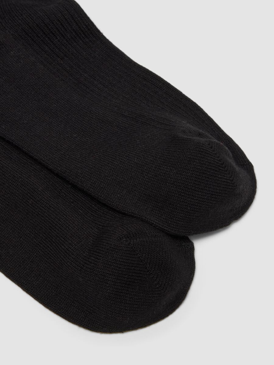 Schwarze Kn&ouml;chelsocken aus Stretch-Baumwolle_1