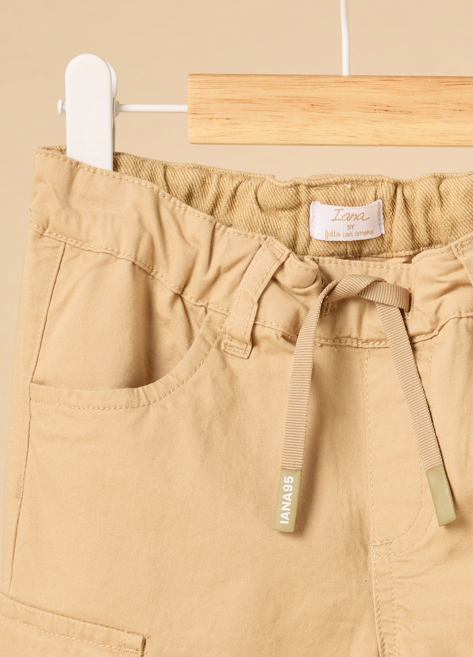 Stretch cotton cargo trousers