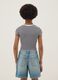 Girls&rsquo; fitted striped stretch-cotton T-shirt in multicolour_1