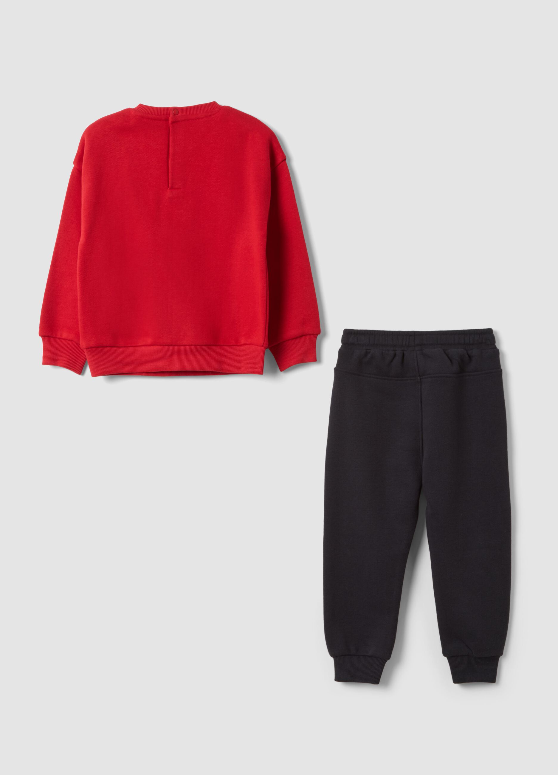 Red and black organic cotton-blend set with MARVEL Spider-Man print