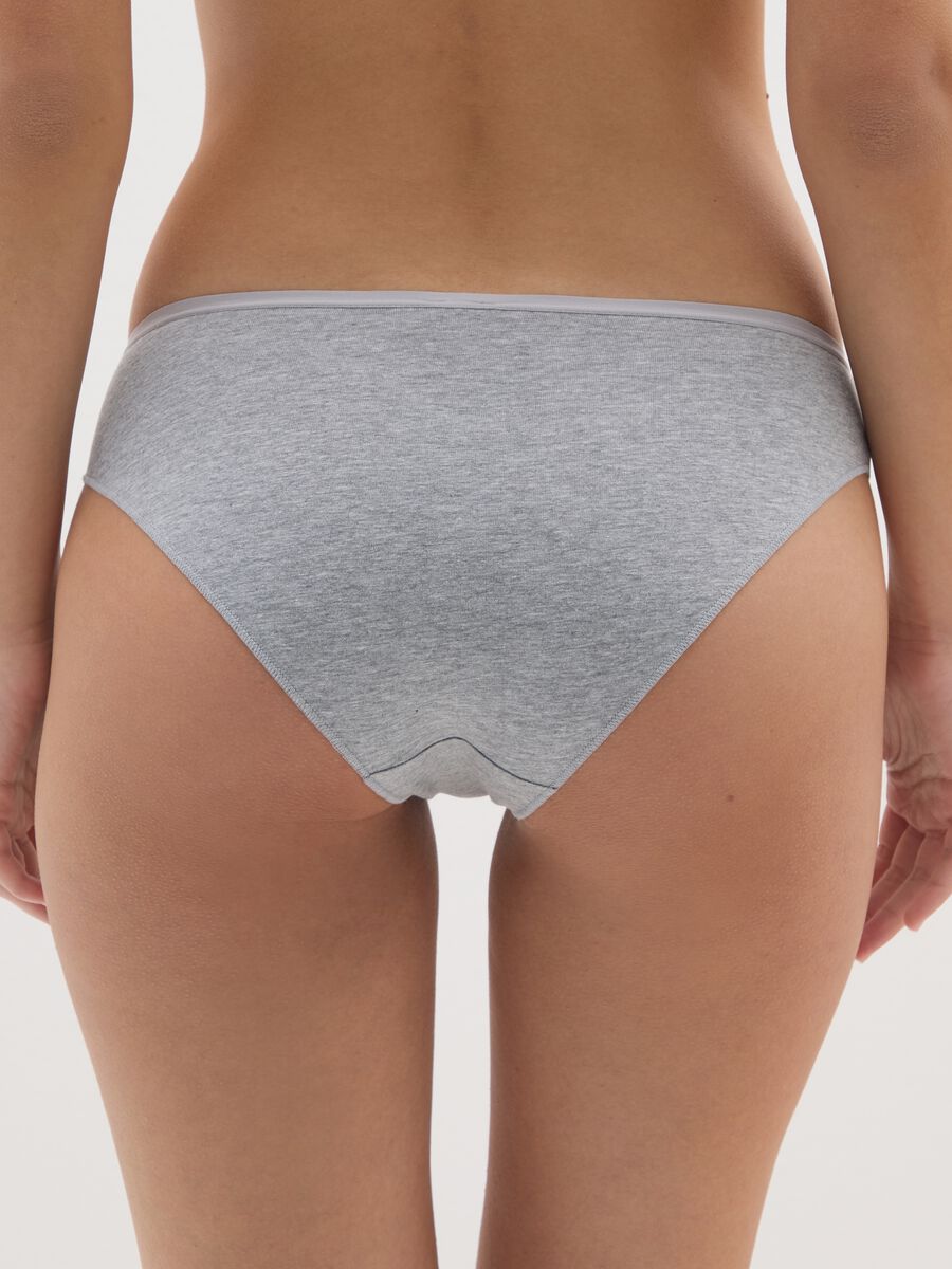 Multipack of five multicolour briefs in stretch fabric_2