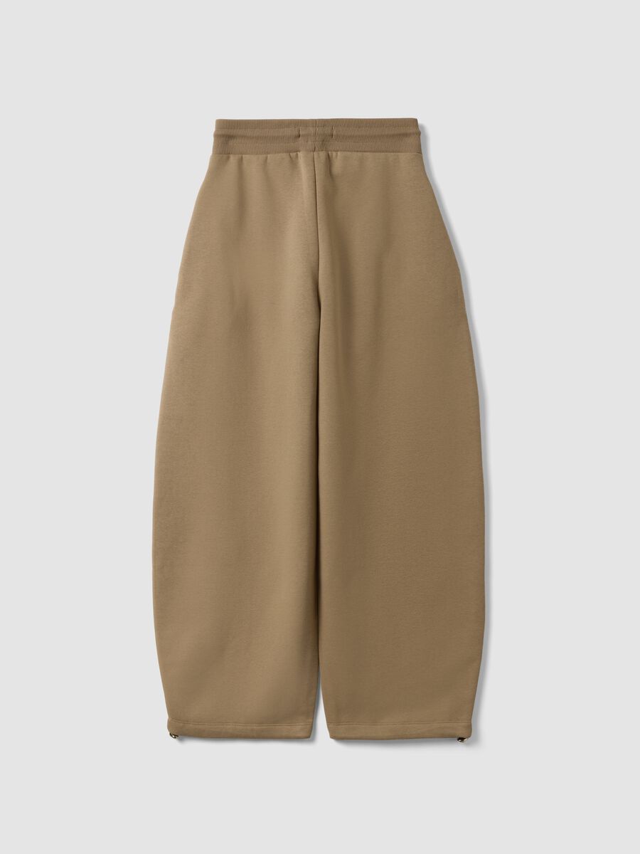 Beige cotton-blend baggy-fit jogger trousers_5