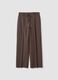 Brown stretch-viscose straight-fit trousers_4