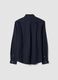 Camicia blu navy in flanella di puro cotone regular fit_1