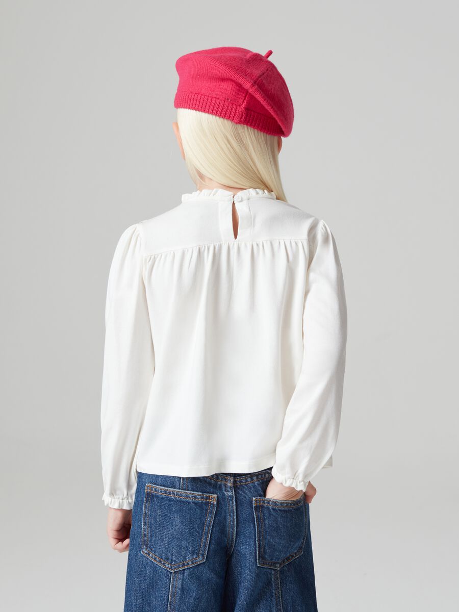 Long-sleeved T-shirt with frills_2