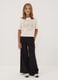 Black wide-leg trousers in pure cotton_0