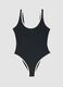 Schwarzer One-Piece-Badeanzug aus Stretchmaterial mit weissen Abschl&uuml;ssen_4