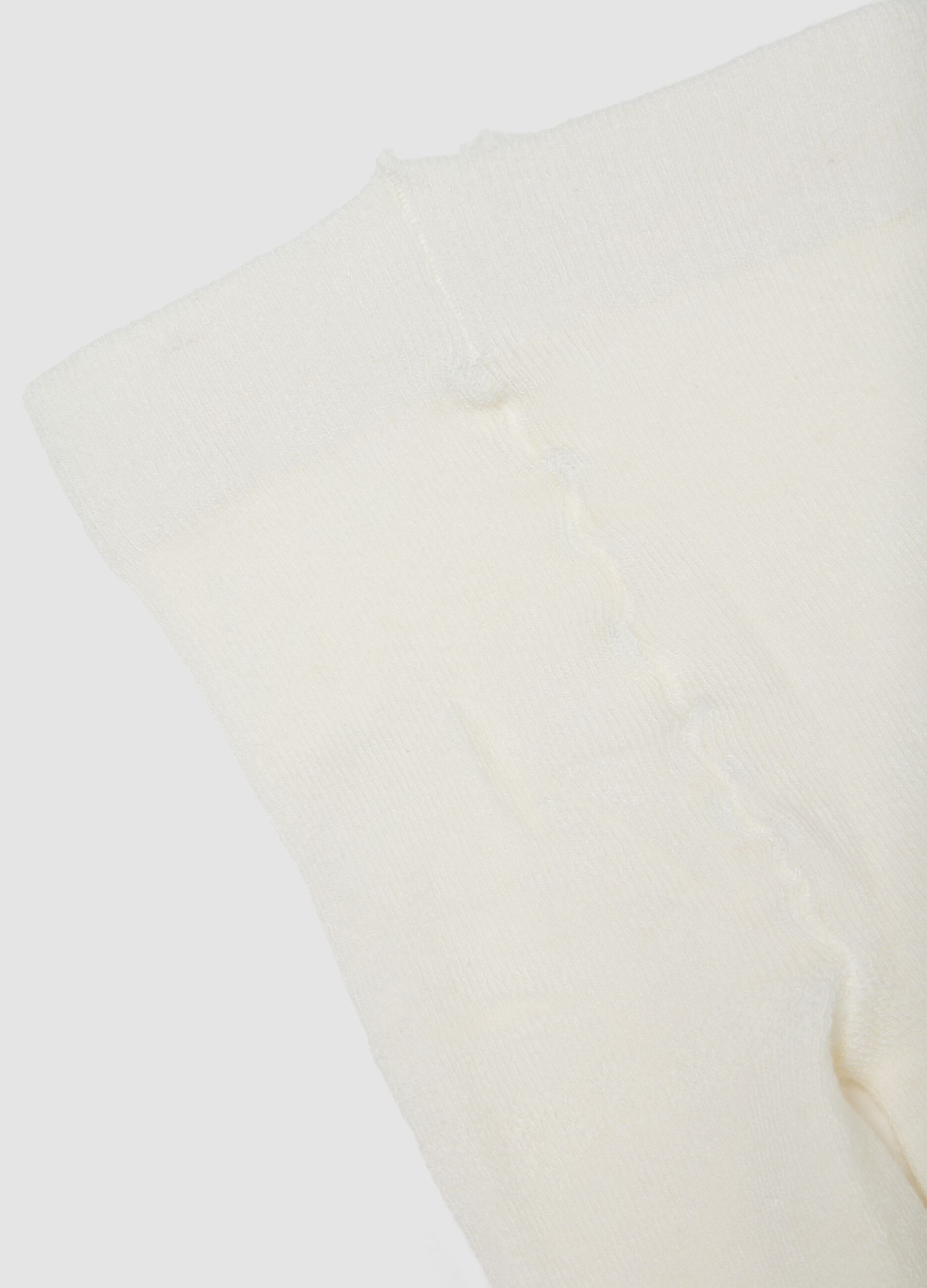 Collants brancos para beb&eacute; em viscose e caxemira el&aacute;sticos
