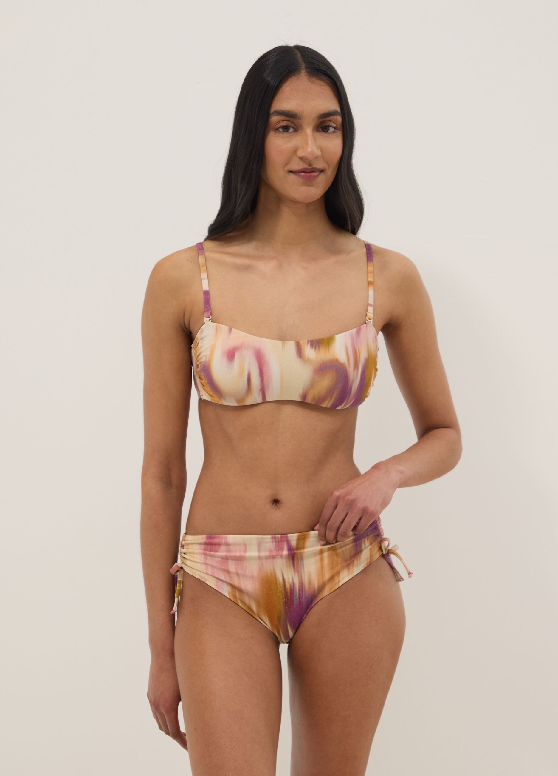 Mehrfarbige Badehose aus Stretchmaterial