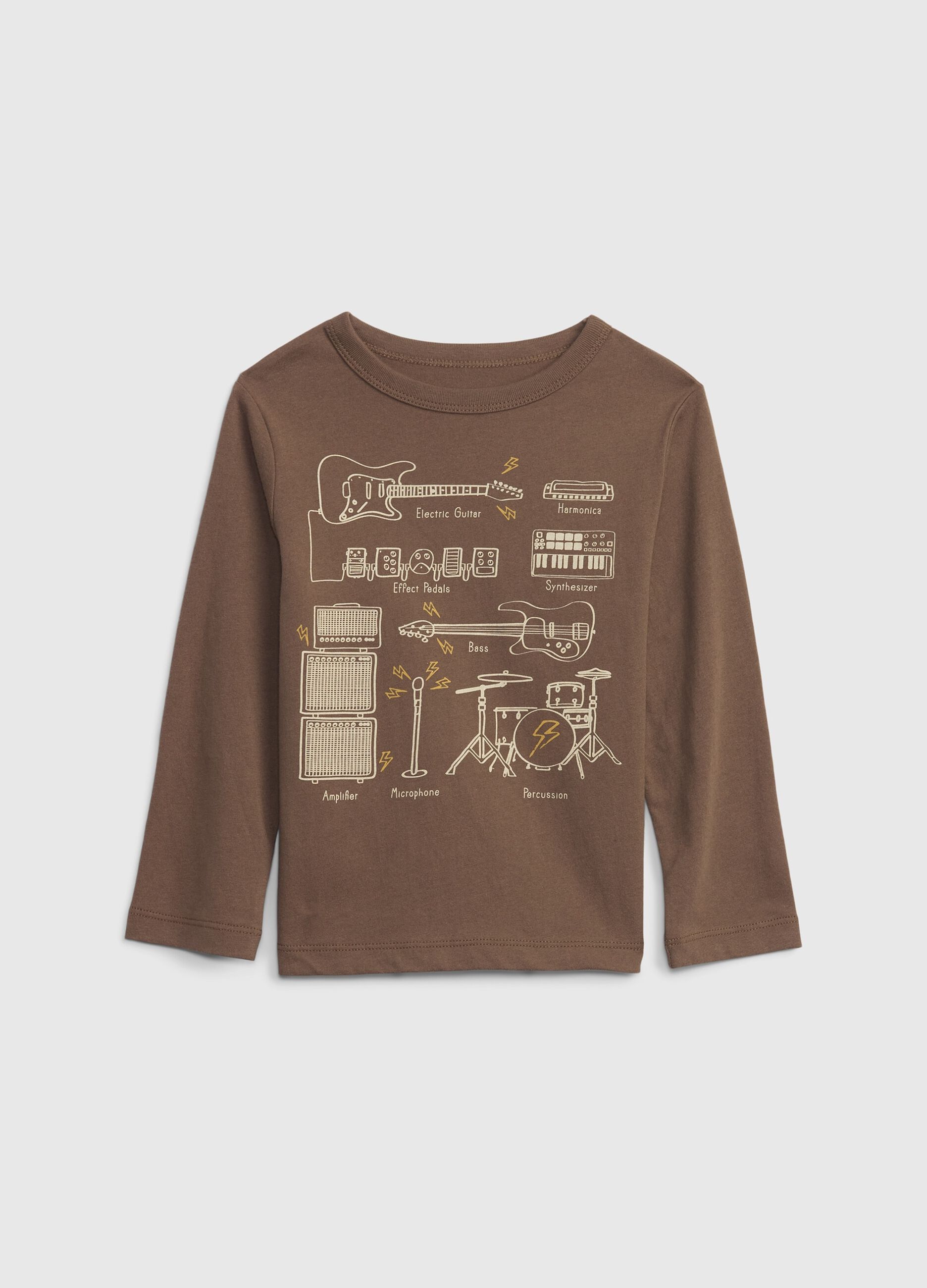 T-shirt with musical instrument print