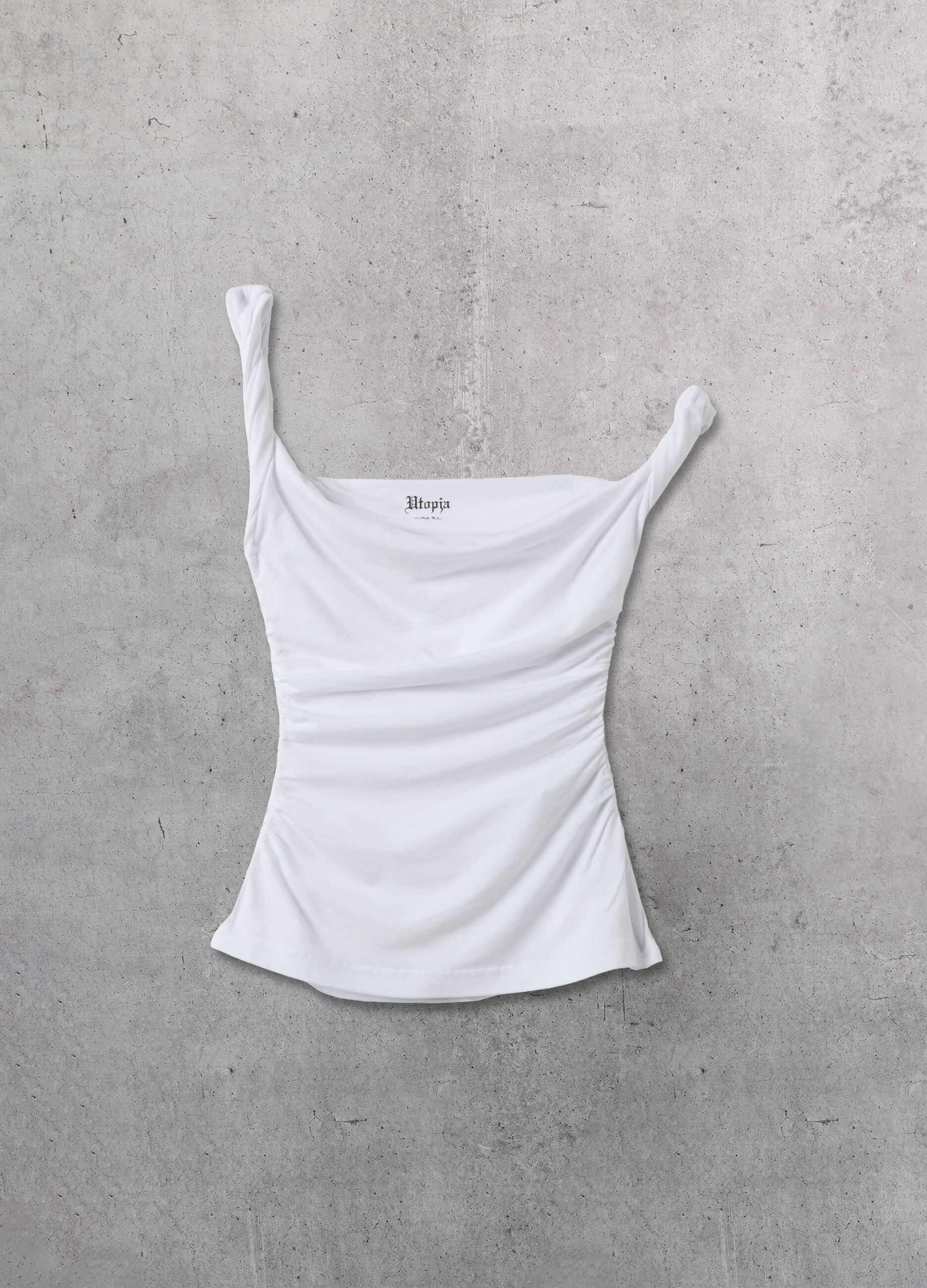 White Asymmetrical Tank Top