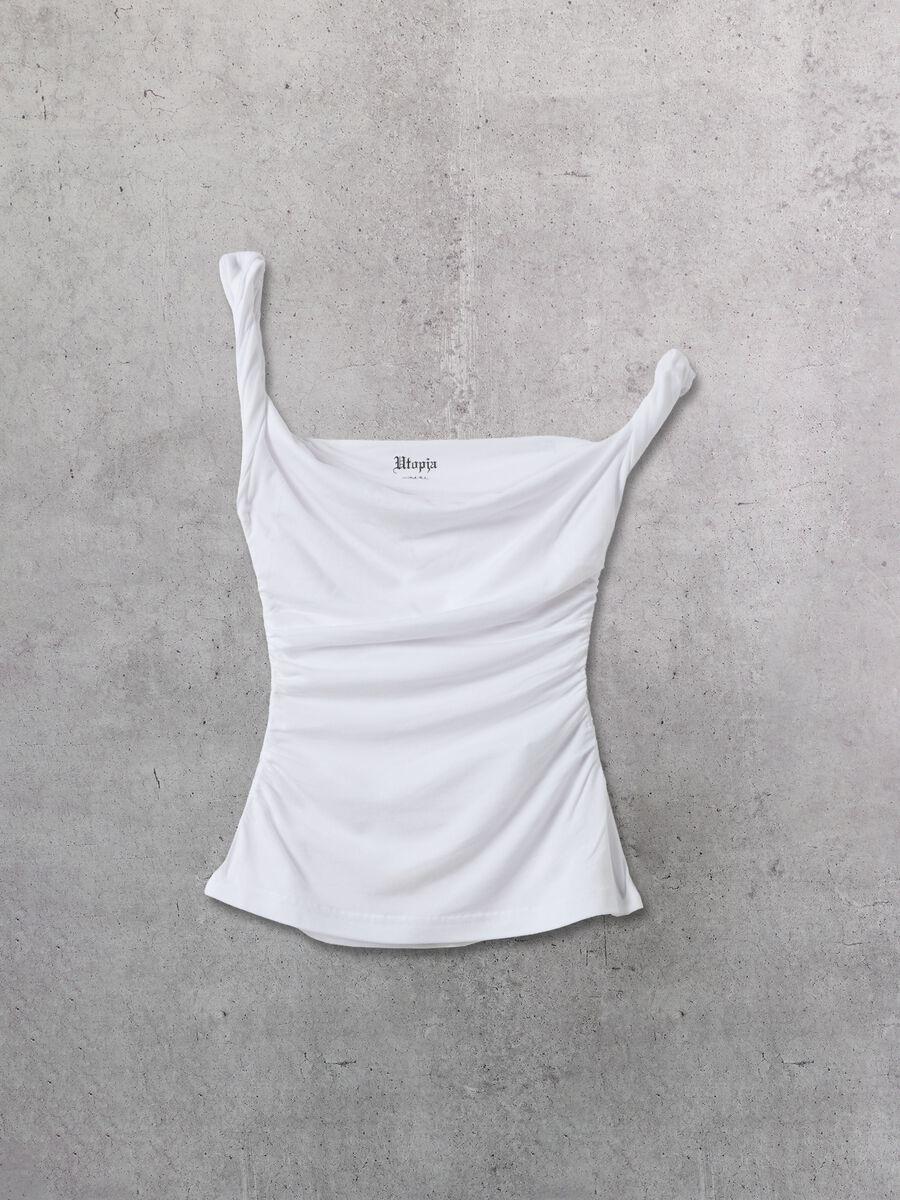 White Asymmetrical Tank Top_5