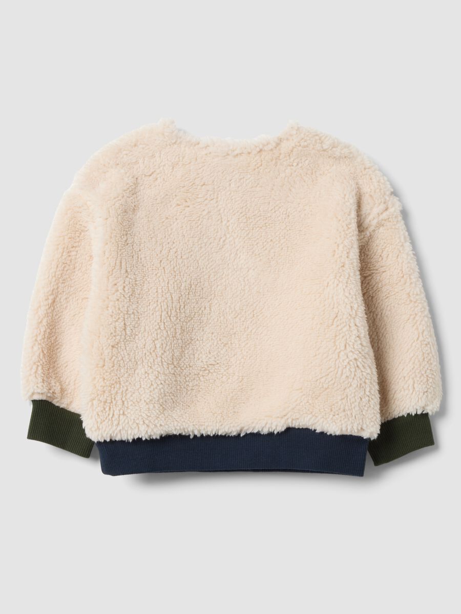 Beiges Baby-Sweatshirt aus Bio-Baumwolle mit Rundhalsausschnitt_1