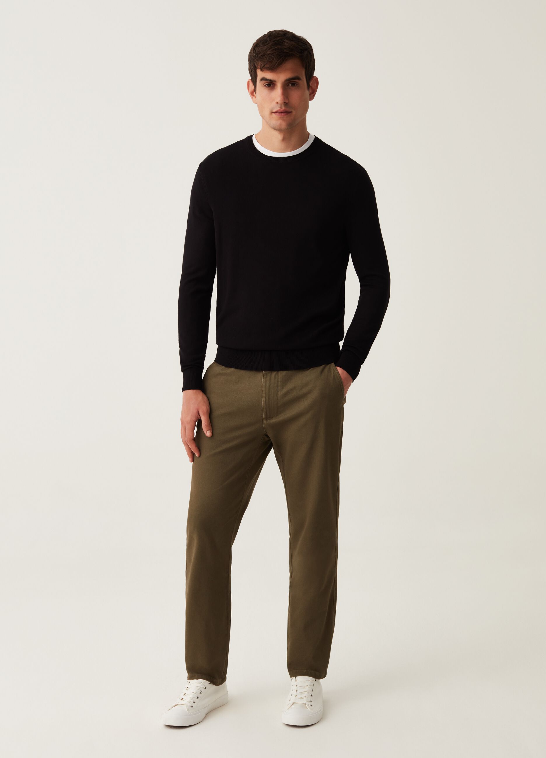 Cotton twill chino trousers_0