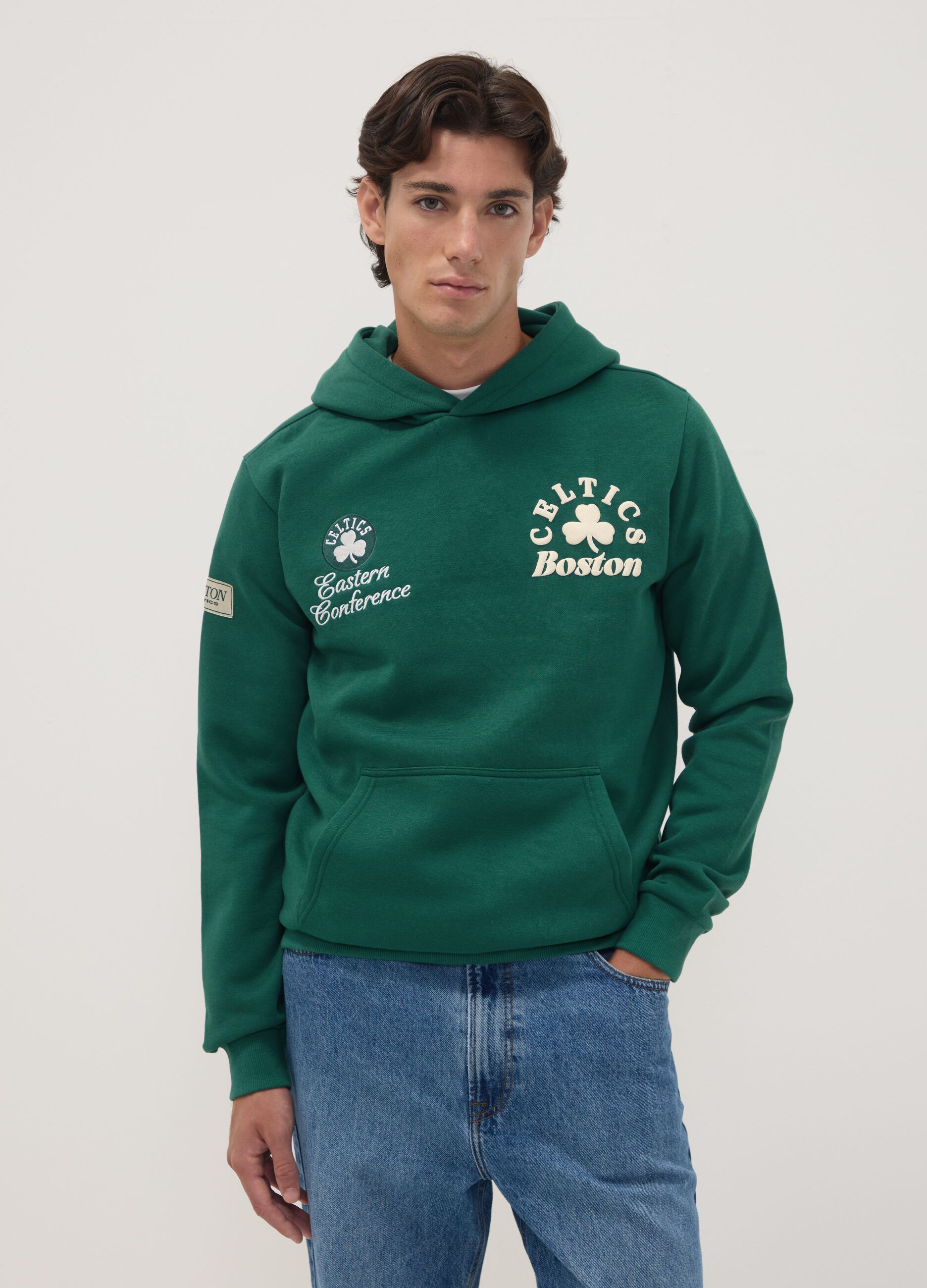 Green cotton-blend Boston Celtics hoodie