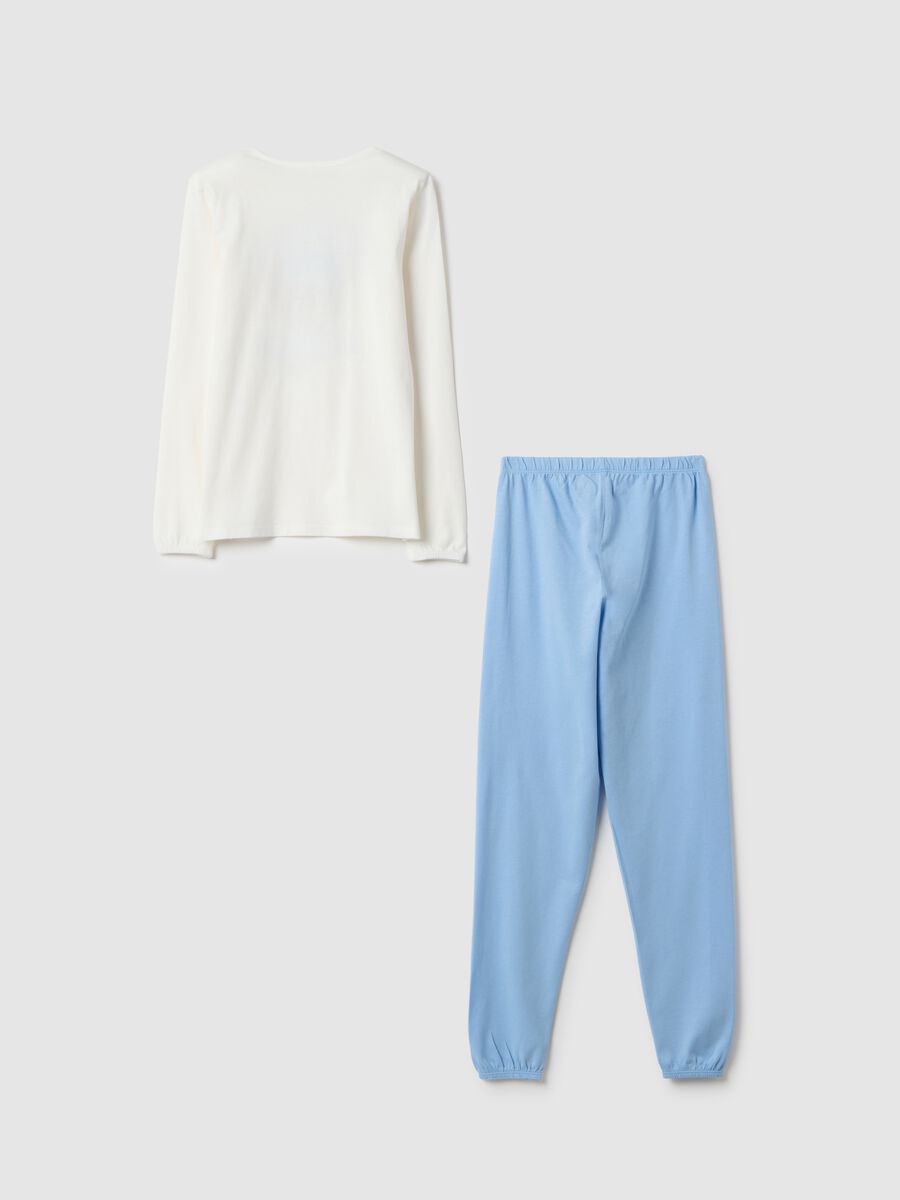 Multicolour pure cotton regular fit pyjamas for girls with print_1