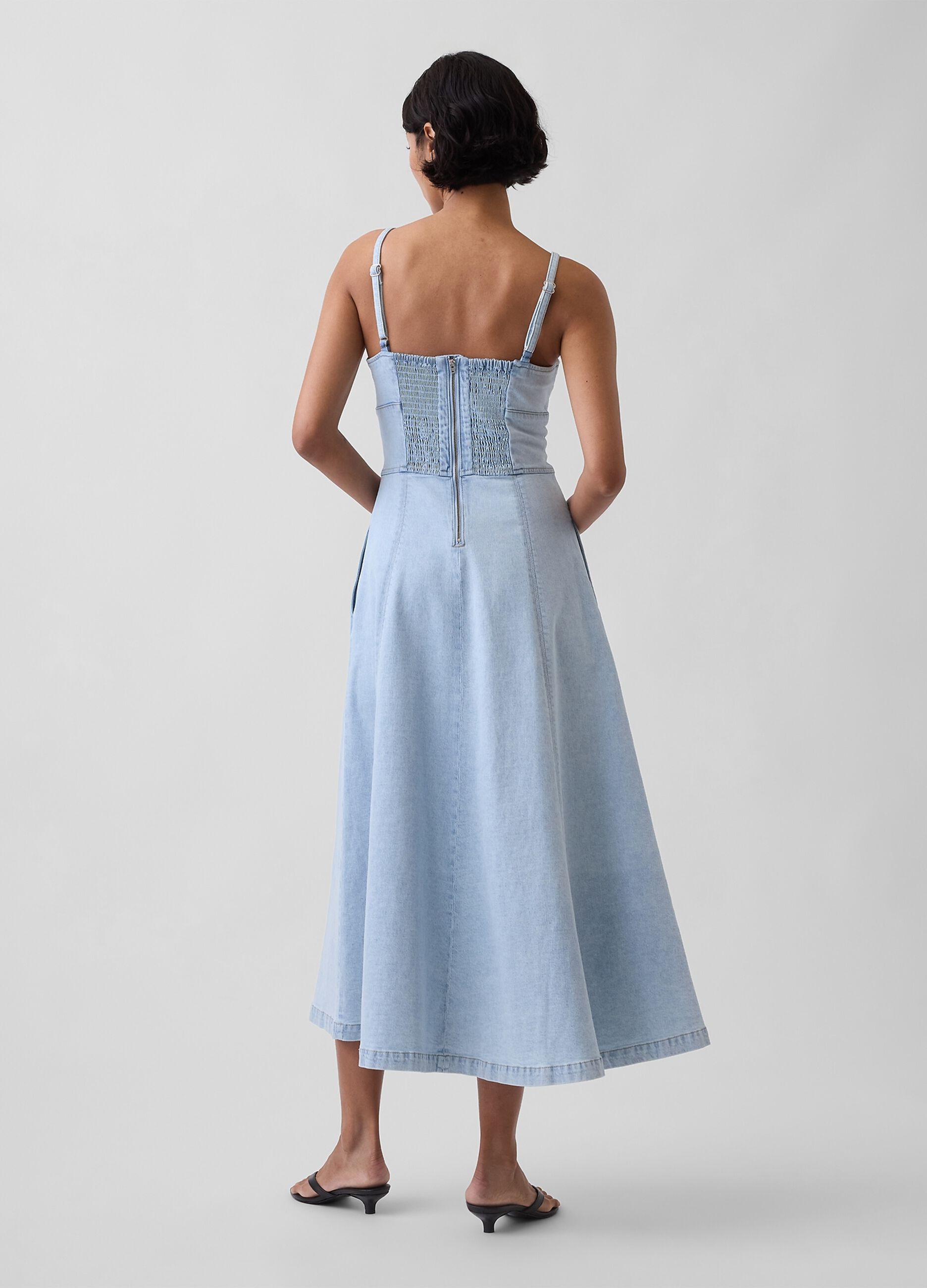 Midi-Kleid aus Stretch-Baumwolle
