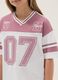 Pink and white pure cotton T-shirt with mesh texture_2