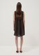 Brown sleeveless pure linen dress, regular fit_3