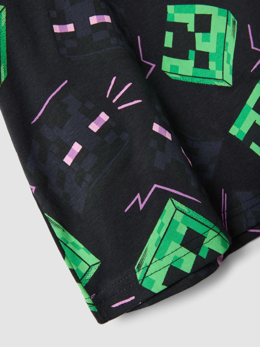 T-shirt multicolore enfant en pur coton &agrave; imprim&eacute;s Minecraft_3