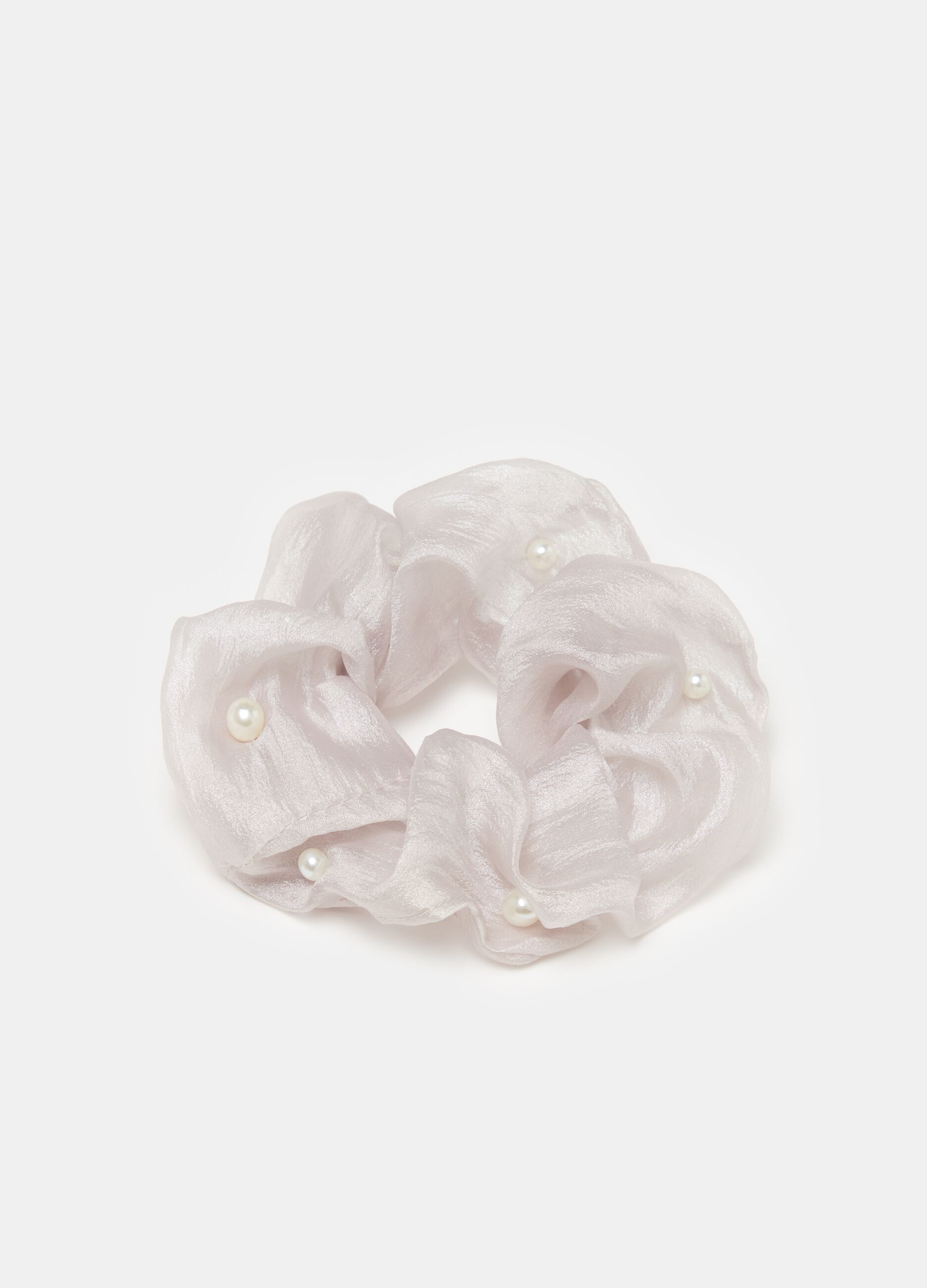 Two-pack hair scrunchies with pearls