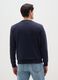 Regular fit blue cotton blend sweatshirt with crew neck_2