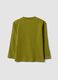 Green oversized pure cotton T-shirt with contrast print for boys_1