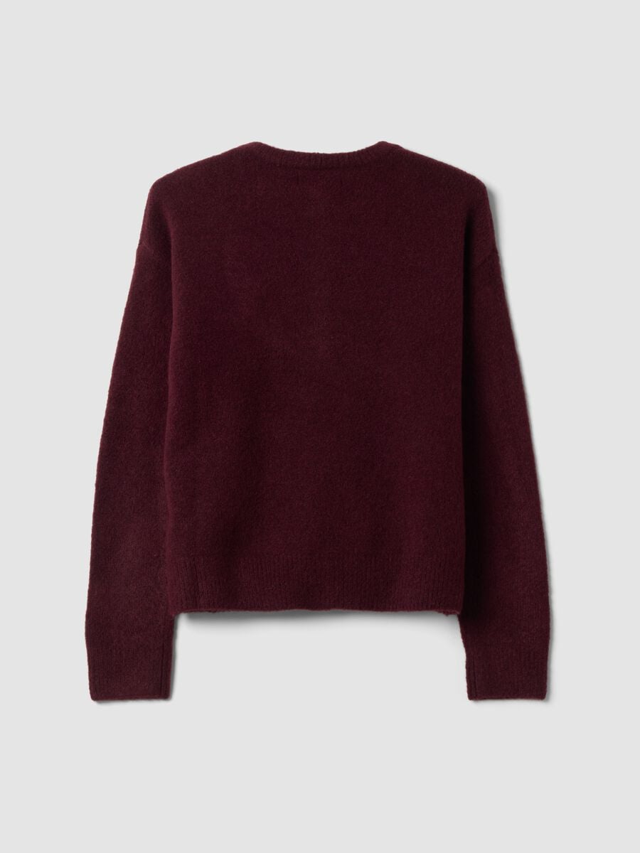 Red stretch wool crew-neck jumper, regular fit_2