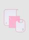 Pink nursery set with bib, towel and drawstring bag, Frozen embroidery_0