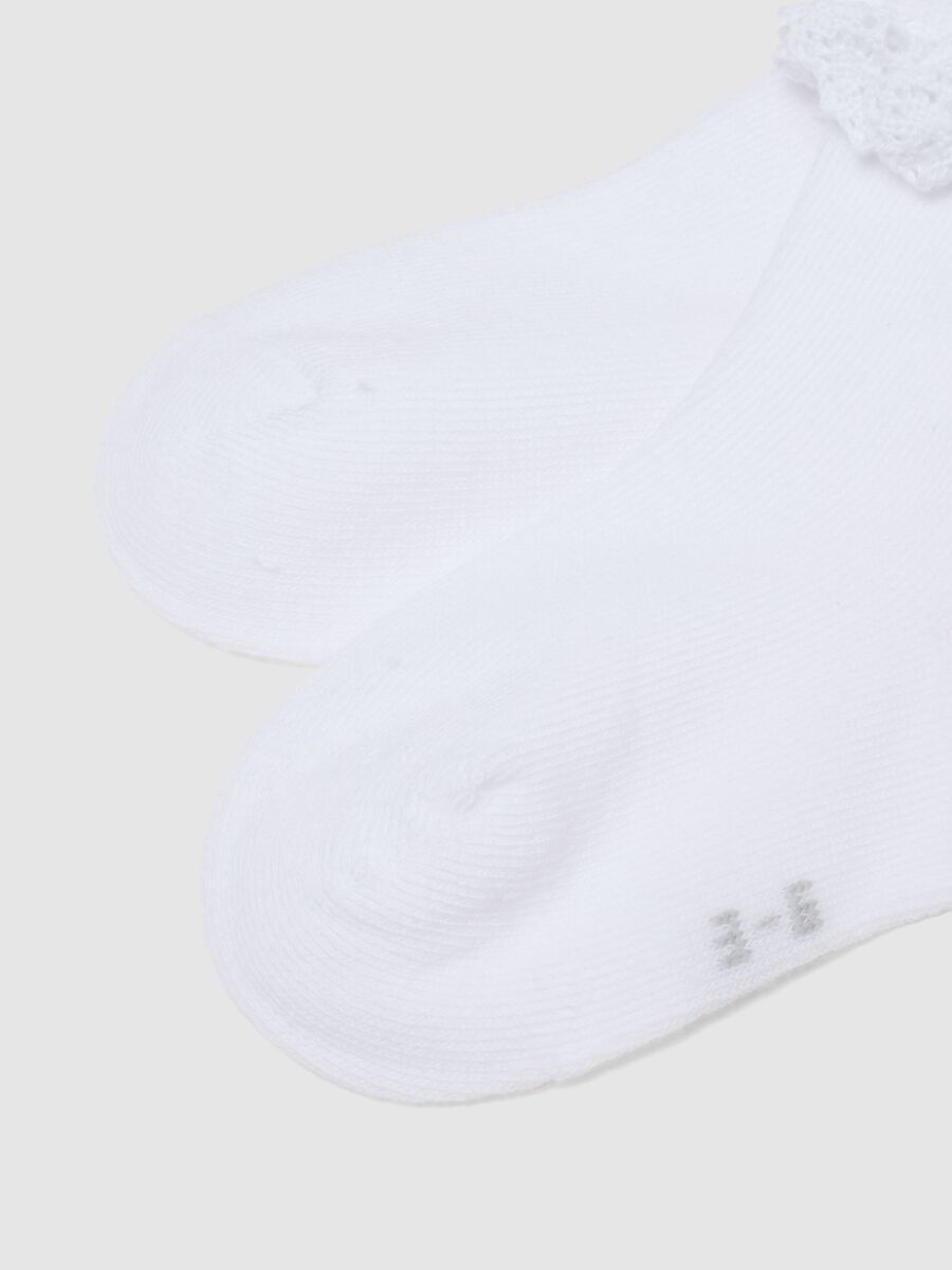 Multicolour Cotton Blend Baby Girl Lace Socks Tripack_2