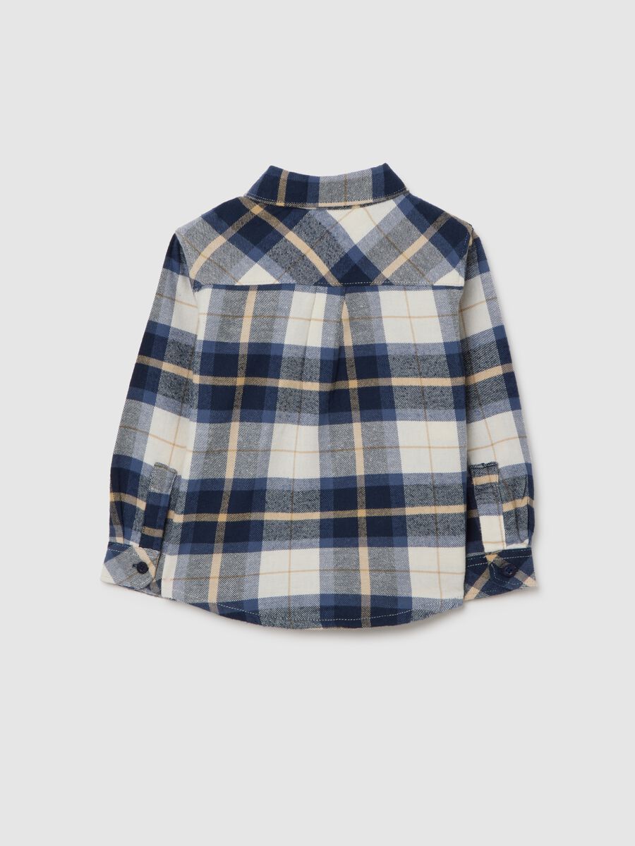 Multicoloured child's shirt in pure cotton regular fit with checks_1