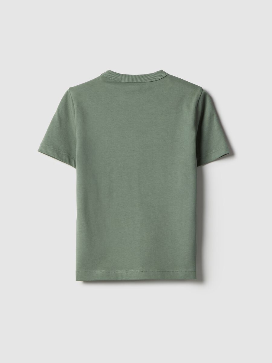 Green crew neck children's t-shirt in pure cotton regular fit_1