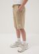 Boy's regular fit beige pure cotton shorts_1
