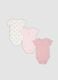 Pack of 3 Pink Organic Cotton Baby Girl Bodysuits_0