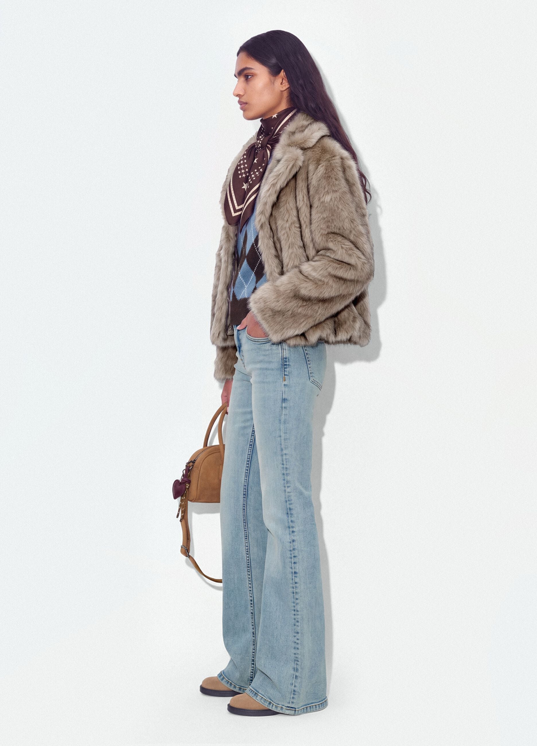 Jeans blu chiaro flare in cotone elasticizzato