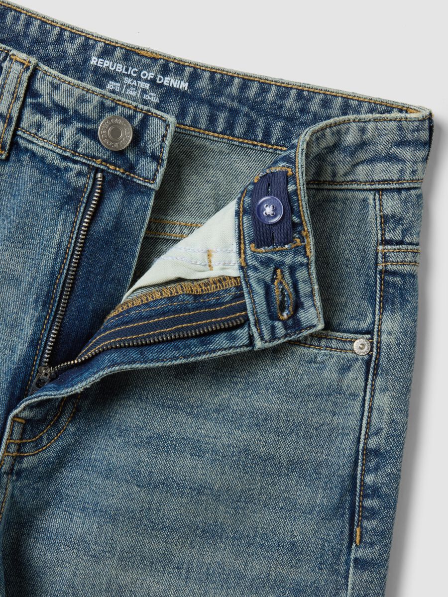 100% cotton denim jeans with elasticated waist, skater fit for boys_4