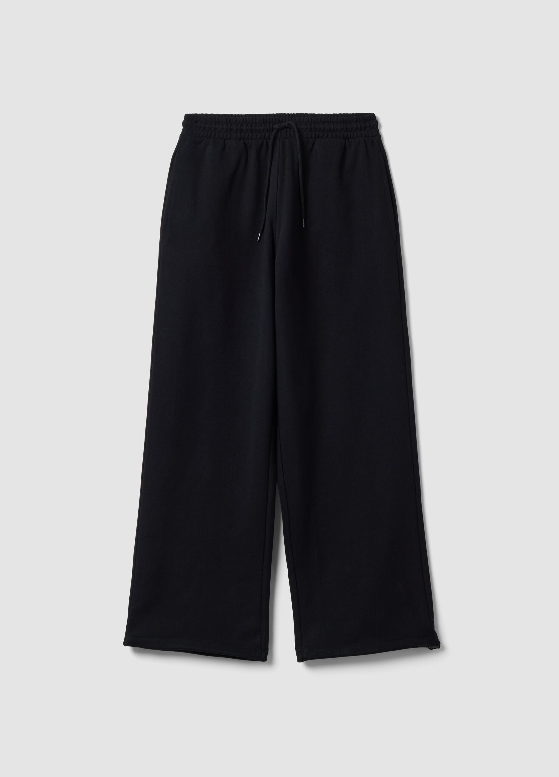 Schwarze Jogger aus reiner Baumwolle mit elastischem Bund, Oversize-Fit