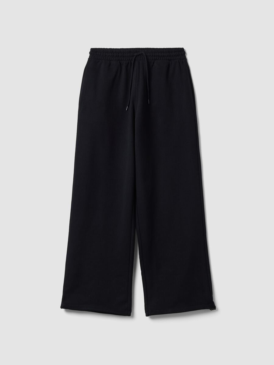 Cal&ccedil;as jogger pretas em algod&atilde;o puro com cintura el&aacute;stica, corte oversized_4