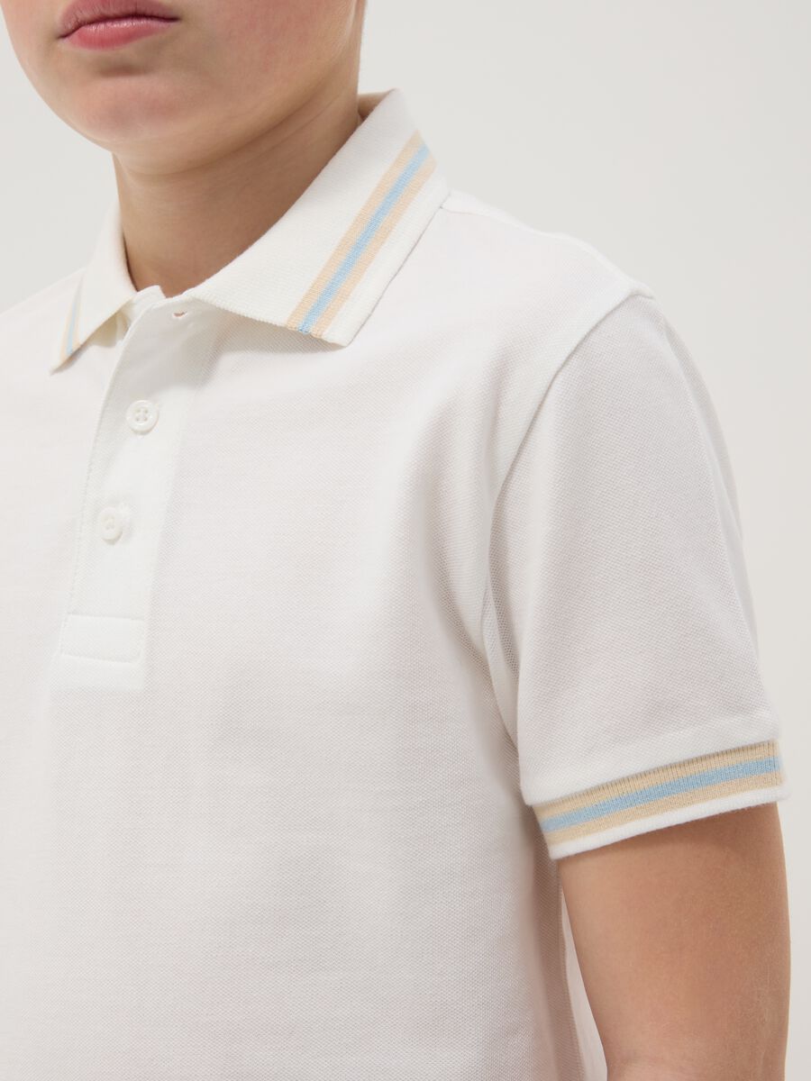 Boys' regular fit pure cotton white polo_1