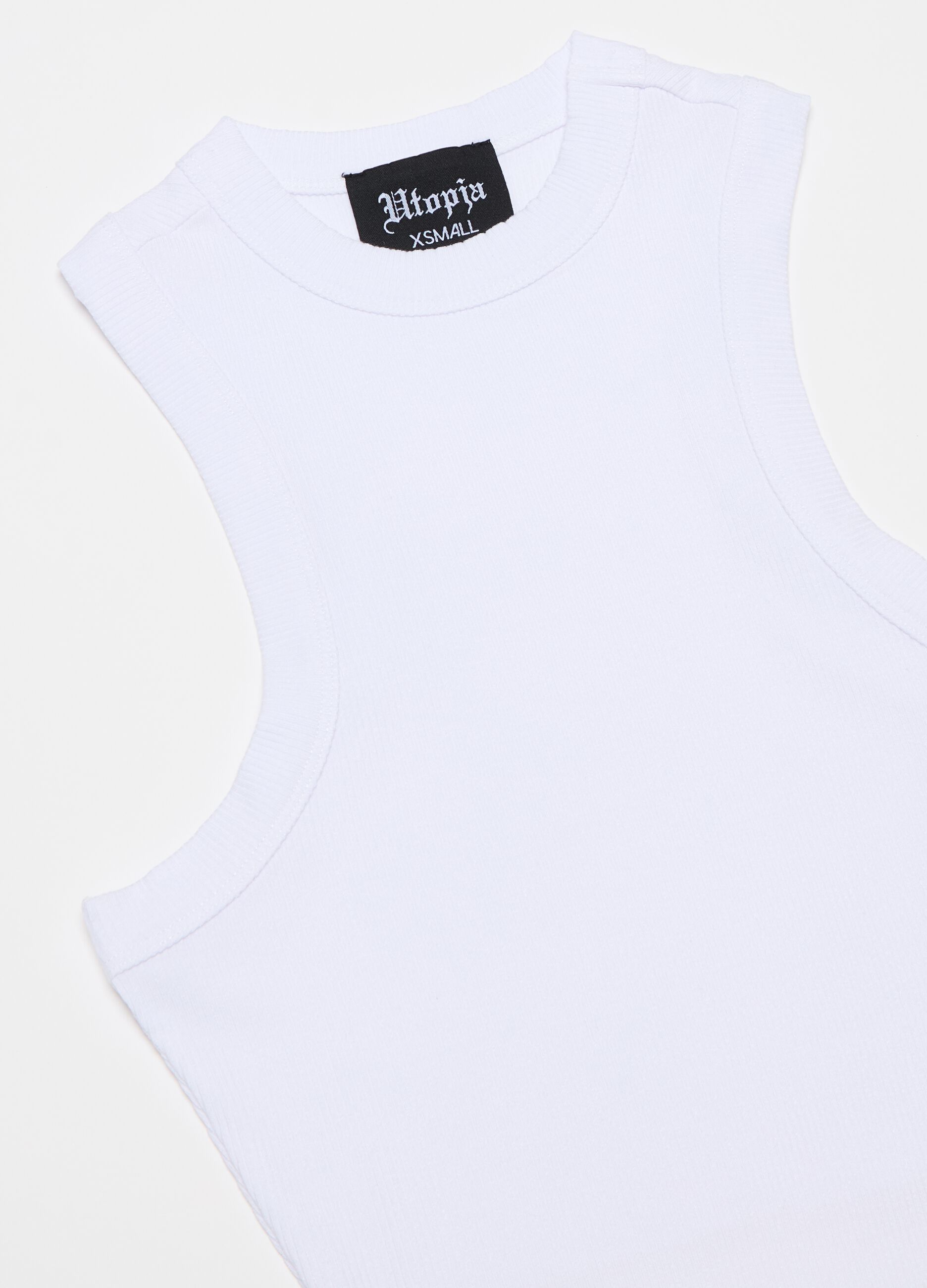 Rounded Crop Tank White