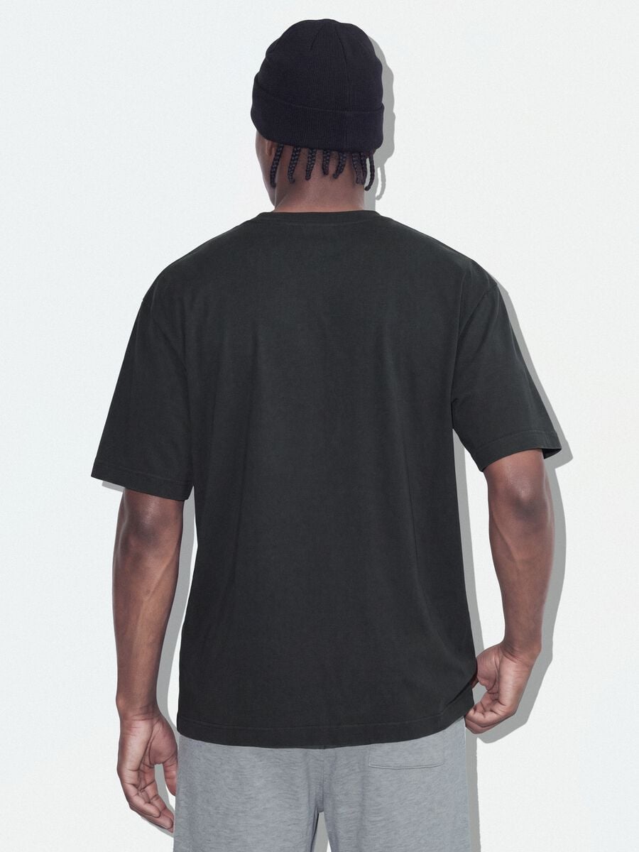 Grey cropped pure cotton T-shirt with "The Exorcist" print, regular fit_3