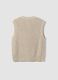White pure cotton knitted gilet with crew neck, regular fit_2