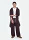 Braune Jogger aus reiner Baumwolle mit elastischem Bund, Oversize-Fit_0
