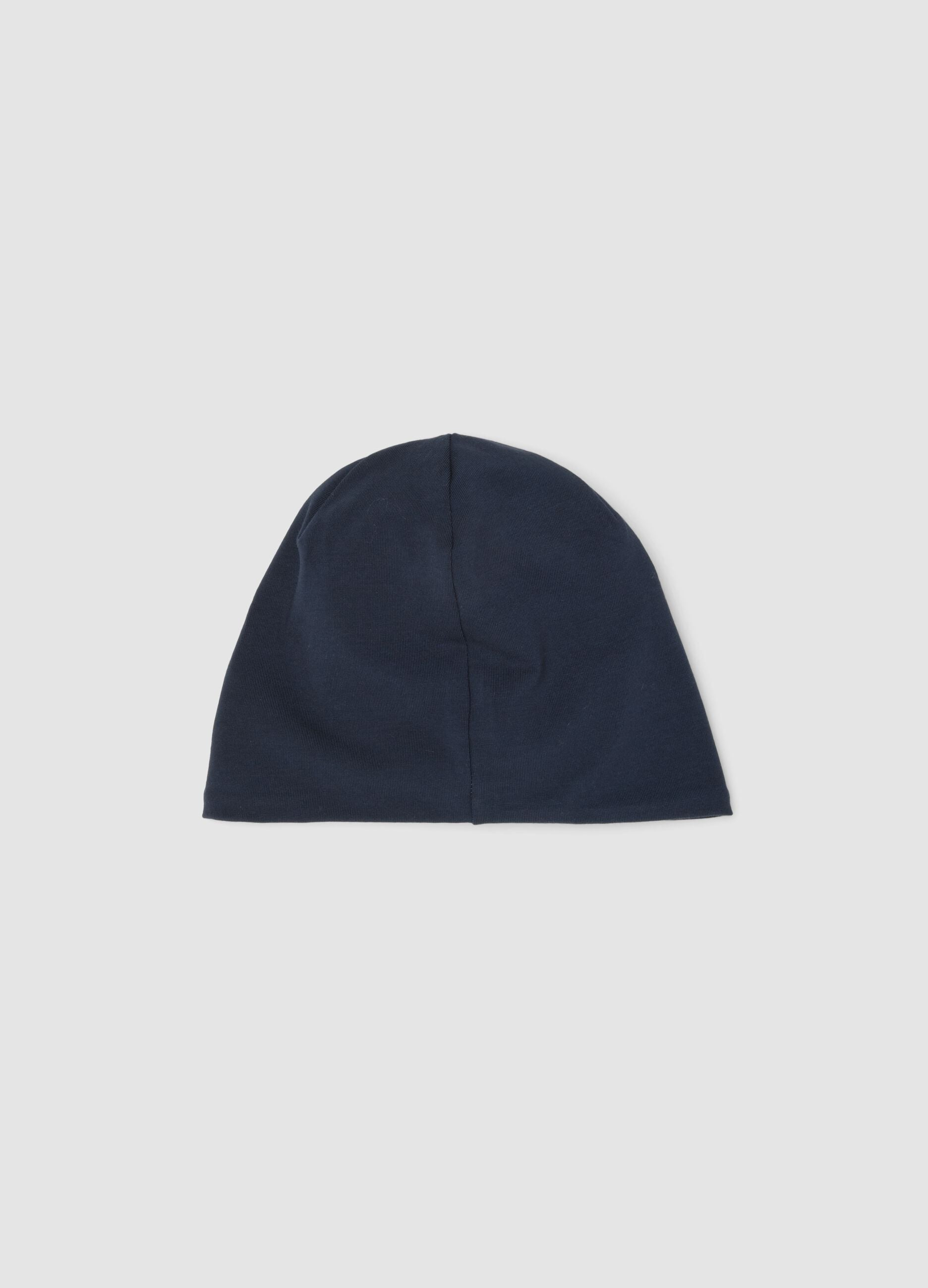 Gorro azul em algod&atilde;o el&aacute;stico com estampado Teen Titans Go para menino