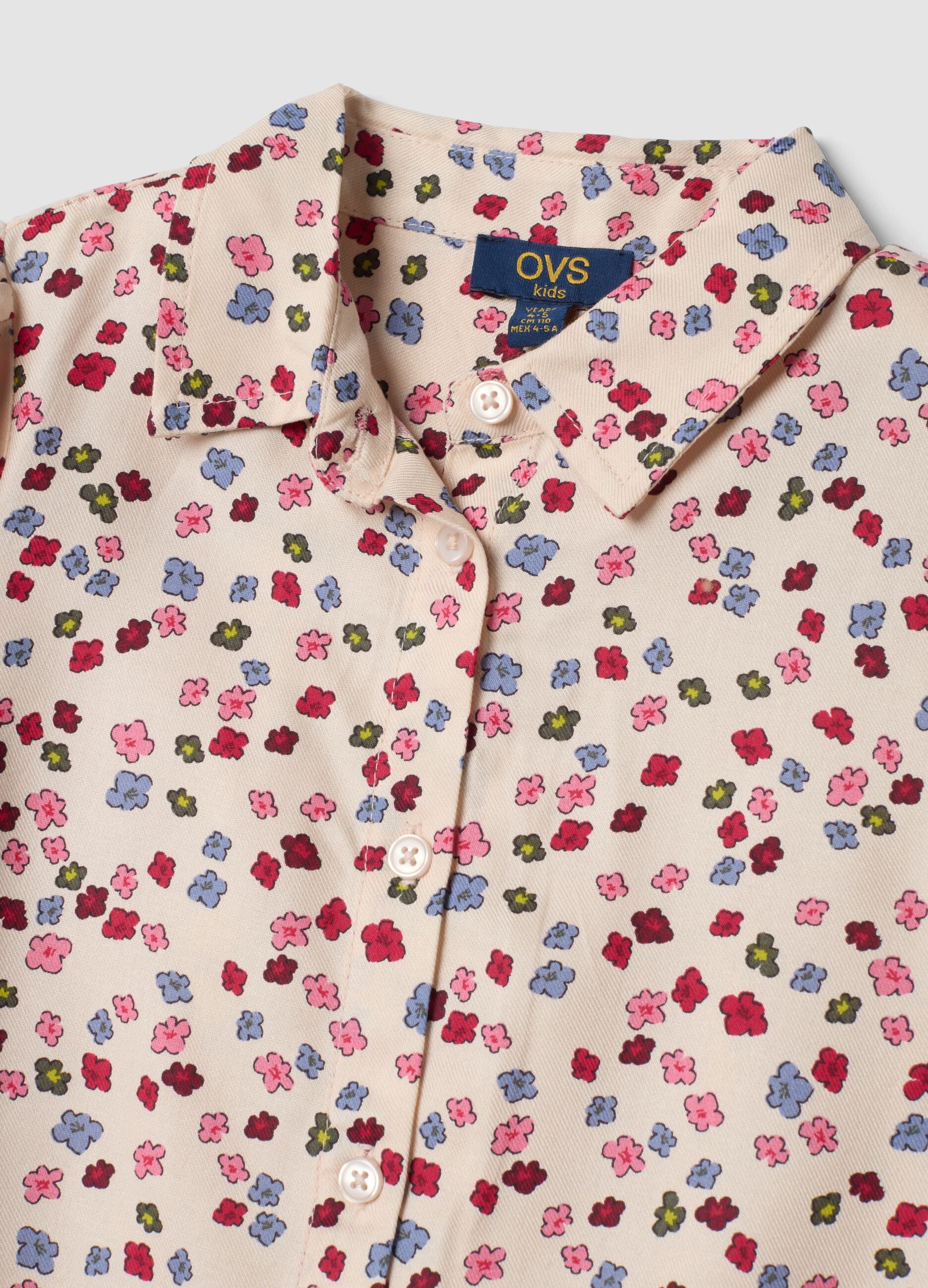 Multicolour pure viscose floral print shirt, regular fit