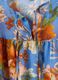 Blaue Bluse mit Blumenmuster aus reiner Baumwolle_5