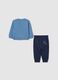 Blue and azure cotton outfit for boys_1